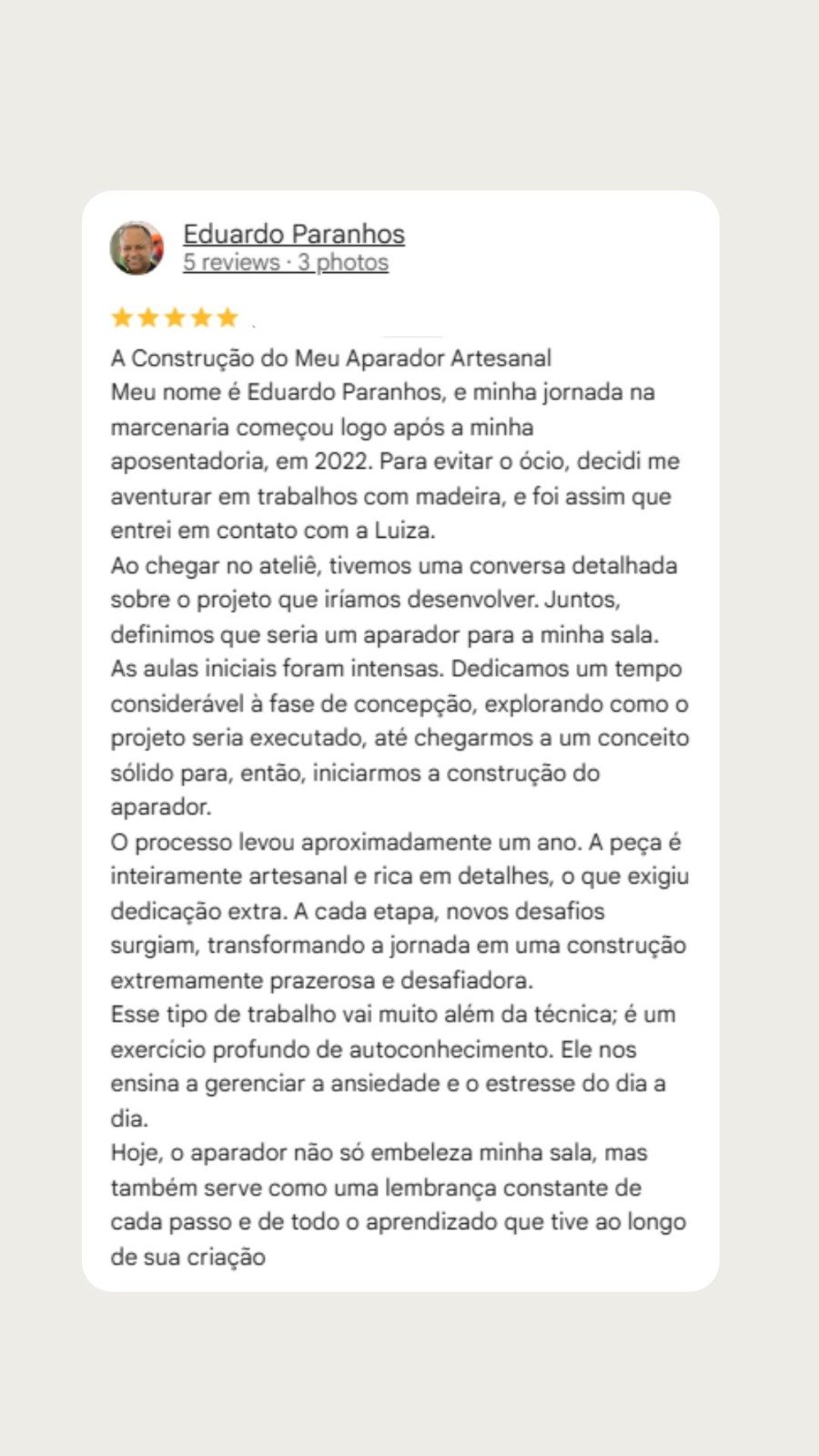 Avaliação original de Eduardo Paranhos